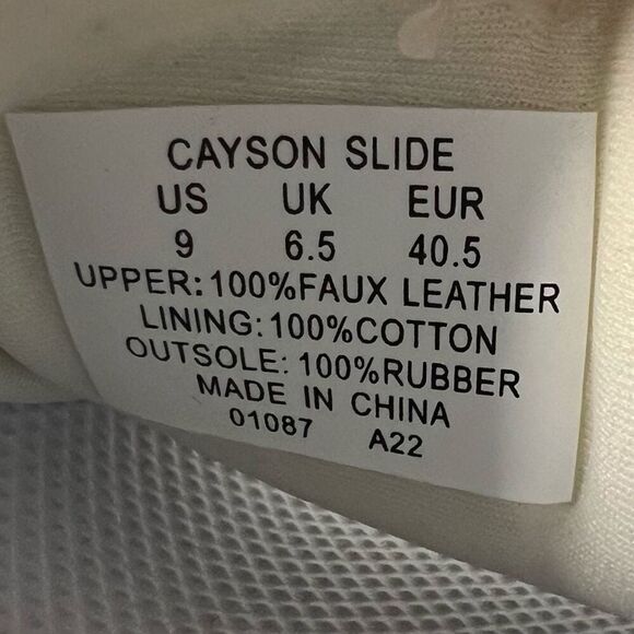 Polo Ralph Lauren Womens Size 9 Polo Spellout Cayson Slides White Black Sandals - Picture 9 of 9